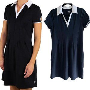 JoFit Black Keyhole Sleeve Tennis Mini Dress